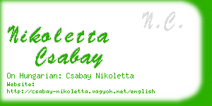 nikoletta csabay business card